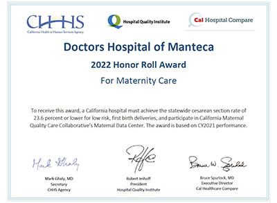 DHM - 2022 Maternity Award Certificate_400x293
